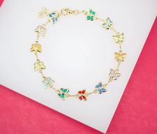 MultiColor CZ Stones Butterfly Charm Bracelet I161