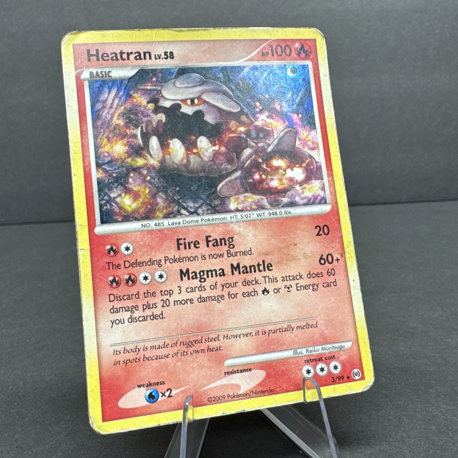 Heatran 3/99 Arceus Holo Pokemon Card 2009 Vintage Rare HP