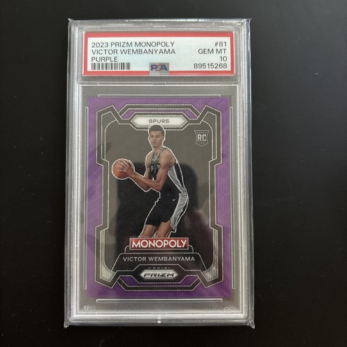 2023-24 Panini Prizm Monopoly Victor Wembanyama RC Purple #81 Spurs PSA 10