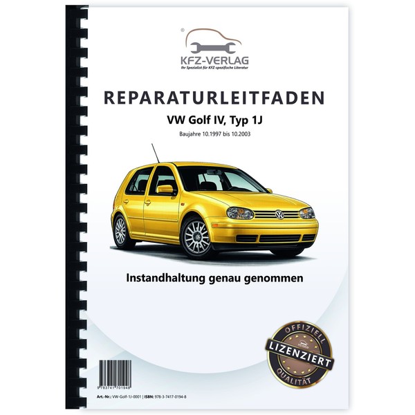 VW Golf 4 Typ 1J 1997-2003 Instandhaltung Inspektion Wartung Reparaturanleitung-image