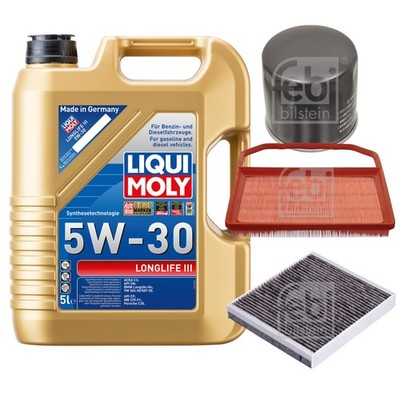 FEBI BILSTEIN Inspektionspaket 5L Liqui Moly 5W30 Longlife3 für Skoda Fabia III