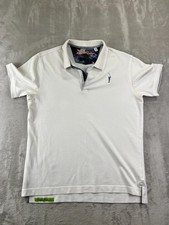 Robert Graham Men's White Imported Short Sleeve Classic Polo Shirt Size M