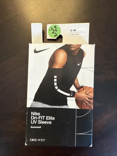 1: NIKE Dri-Fit Elite UV Sleeve Basketball Black / White (S-M)