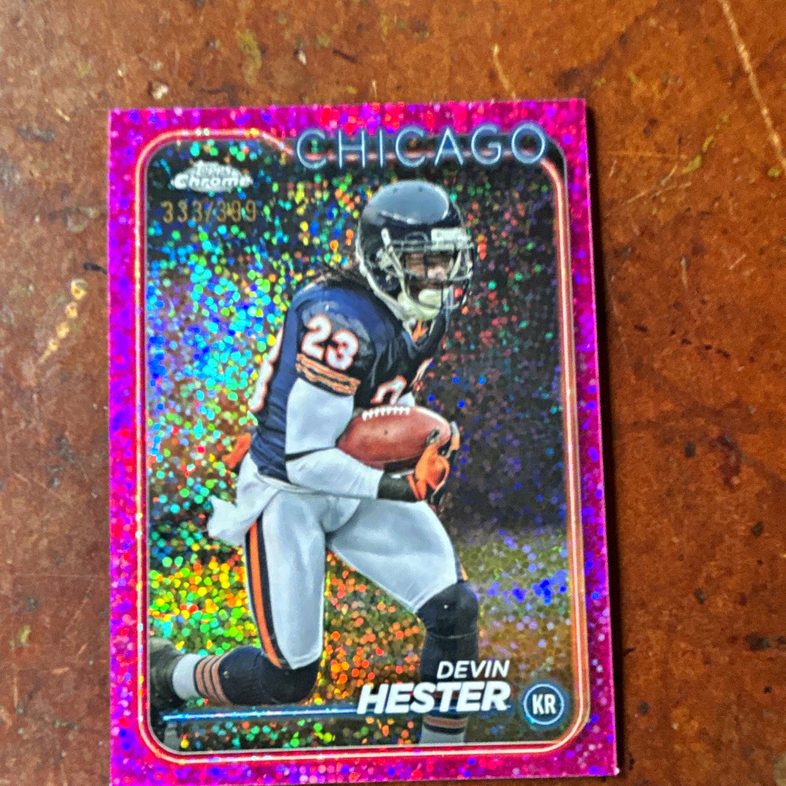 Topps 2024 Chrome Devin Hester #17 Bears Purple Speckle Refractor /309