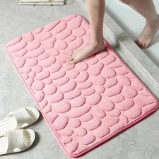Super Water Absorbent Soft Memory Foam Bath Mat Non-Slip Bathroom Shower Rug