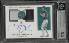 2021 Encased RPA RC Dual Patch Signatures Auto Gold Trevor Lawrence BGS 8.5 /10