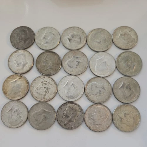 Roll of 20 1965-1969 40% Silver Kennedy Half Dollars $10 Face Value Mixed Dates