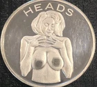 HEADS & TAILS SEXY FEMALE TOP & BOTTOM 1 TROY OZ .999 SILVER RARE