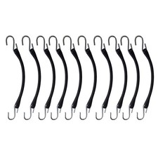 10 Pack 9" Heavy Duty Natural Rubber Tarp Straps Tarp Tie Down Bungee Cords