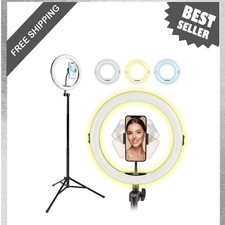 11 Inch LED Selfie Ring Light with 12W Power Adjustable Brightness Tripod Stand