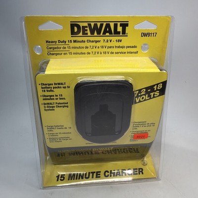 DEWALT DW9117 15 Minute Rapid Battery Charger 7.2V-18V NiCd Black Heavy Duty NEW