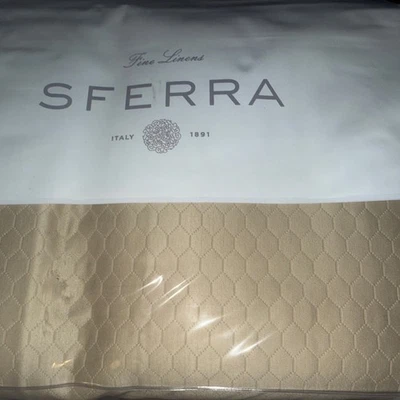 SFERRA King Matelasse Coverlet Favo Cotton Honeycomb Oat Cotton Pique Portugal - Image 1 of 4