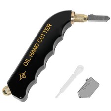 Glass Cutter with Auto Oil Feed, Tungsten Carbide Grip Tool, Dual Wheels 2-1...