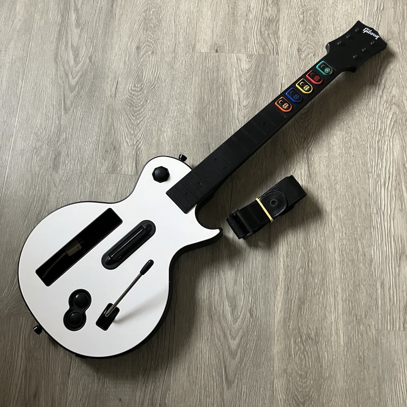 Guitare Gibson Les Paul Nintendo Wii Guitar Hero Red Octane Blanche avec Sangle