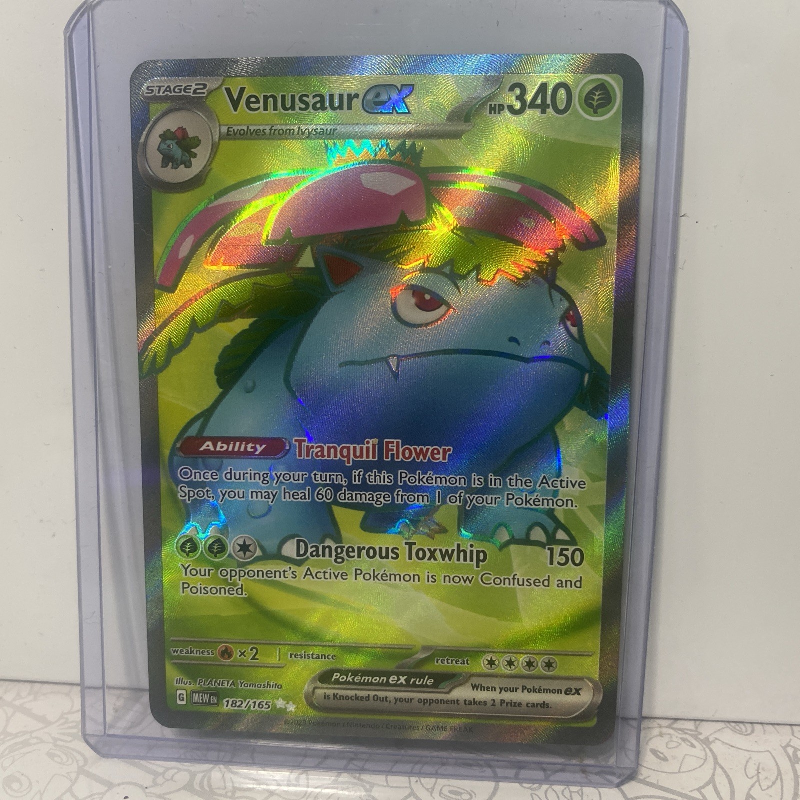 Pokémon TCG Venusaur EX 182/165 Scarlet & Violet 151 Ultra Rare Full Art NM Card