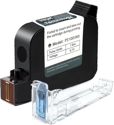 PS100(M) Original 42ml Black Quick Dry Solvent Ink Cartridge Replacement for 0