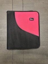 tech gear Hot Pink / Black 3 Ring Binder Made For Cards Or Other Zipper Secure