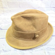 Vintage Knox New York Fedora Suede Brown Tan Hat Size 7 1/8 Fast Shipping.