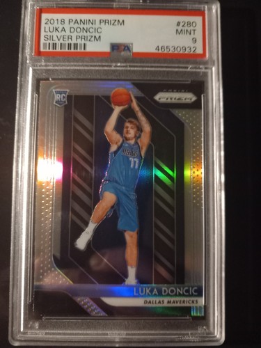 PANINI PRIZM 2018 LUKA DONCIC ROOKIE SILVER PRIZM PSA 9 NO RESERVE