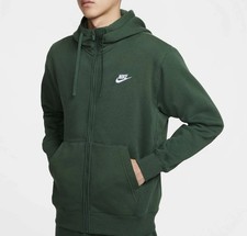 Nike Sportswear Club Fleece Green White Large BV2645-323 Men's Full-zip Hoodie