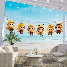 24pcs Handmade Wooden Bee Hanging Ornament Craft Home Party Christmas Decoration