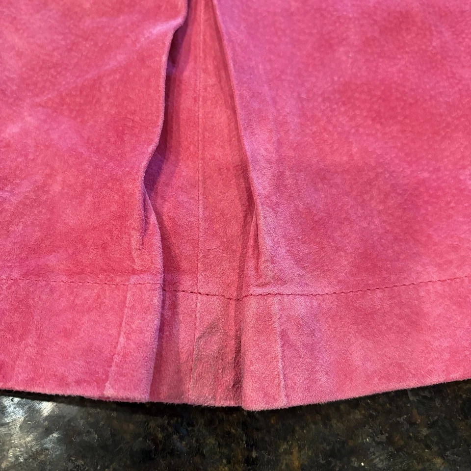Vintage Lilly Pulitzer Pink Leather Suede Skirt Women's Size 6 - Image 2 of 4