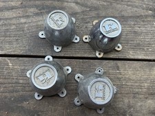 Vintage Metal Keystone 5 Ear Center Caps Used Rare Set Of 4 Vintage Metal Keystone 5 Ear Center Caps Used Rare Set Of 4