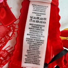 Agent Provocateur Alina Lorna Lace Bra Red Underwired Bows 36A Coquette Sexy NWT