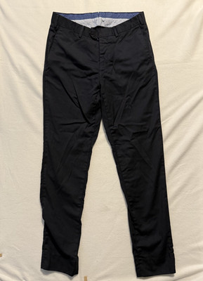 Mossimo Dutti Men's Straight Leg Flat Front Dress Pants Black US Size 30 / EU 38
