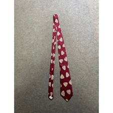 Stafford Mens Burgundy Silk Tie Geometric Swirl Pattern Made in USA