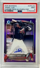 2025 Bowman Chrome Jansel Luis RC Refractor /250 PSA 9 Mint On-Card Auto SS