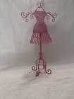 Pink Metal Jewelry Holder - Shaped Like A Dress - Mannequin — photo 1