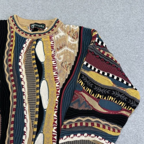Vintage Tundra Sweater Men’s 3D Textured Chunky Knit Biggie Multi Color Sz M / L - Picture 4 of 12