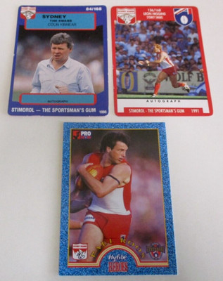 Sydney Swans - AFL Stimorol & Tip Top Cards - Kinnear, Higgins and Roos - 1990s