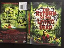 DON CALFA, CLU GULAGER, CANCER +4 SIGNED DVD COVER RETURN OF THE LIVING DEAD