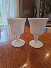 Set of 2 Vintage Indiana Milk Glass Goblets Colony Harvest Grape