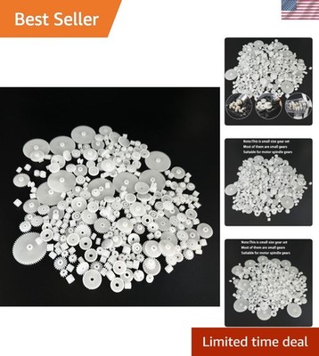 200PCS Module 0.5 White Plastic Gears for RC Motor Replacement & DIY Crafts