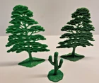 Vintage 1950s-60 Marx Playsets 2 Tree and one Cactus Original Set Accessories