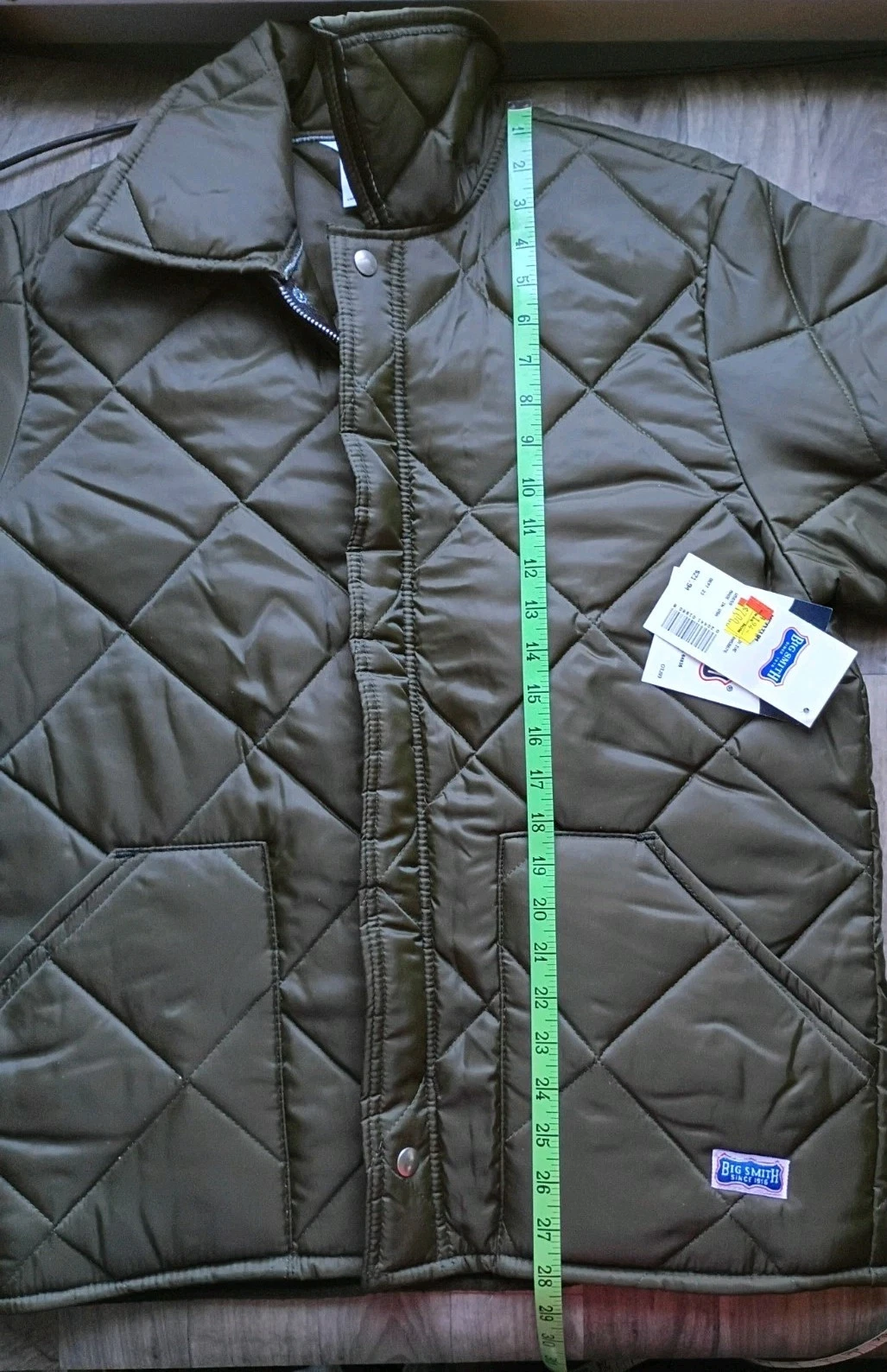 Big Smith Quilted Puffer Made In USA Mens M Jacket Dark Green NOS - product detail image 9