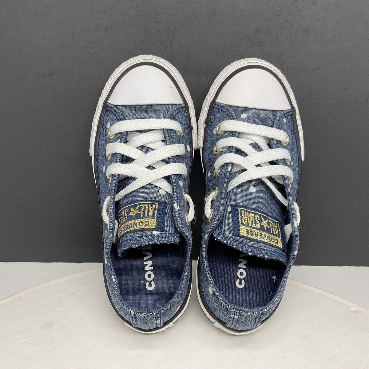 Converse Shoes Girl's 11 All Star Madison Ox Blue White Canvas