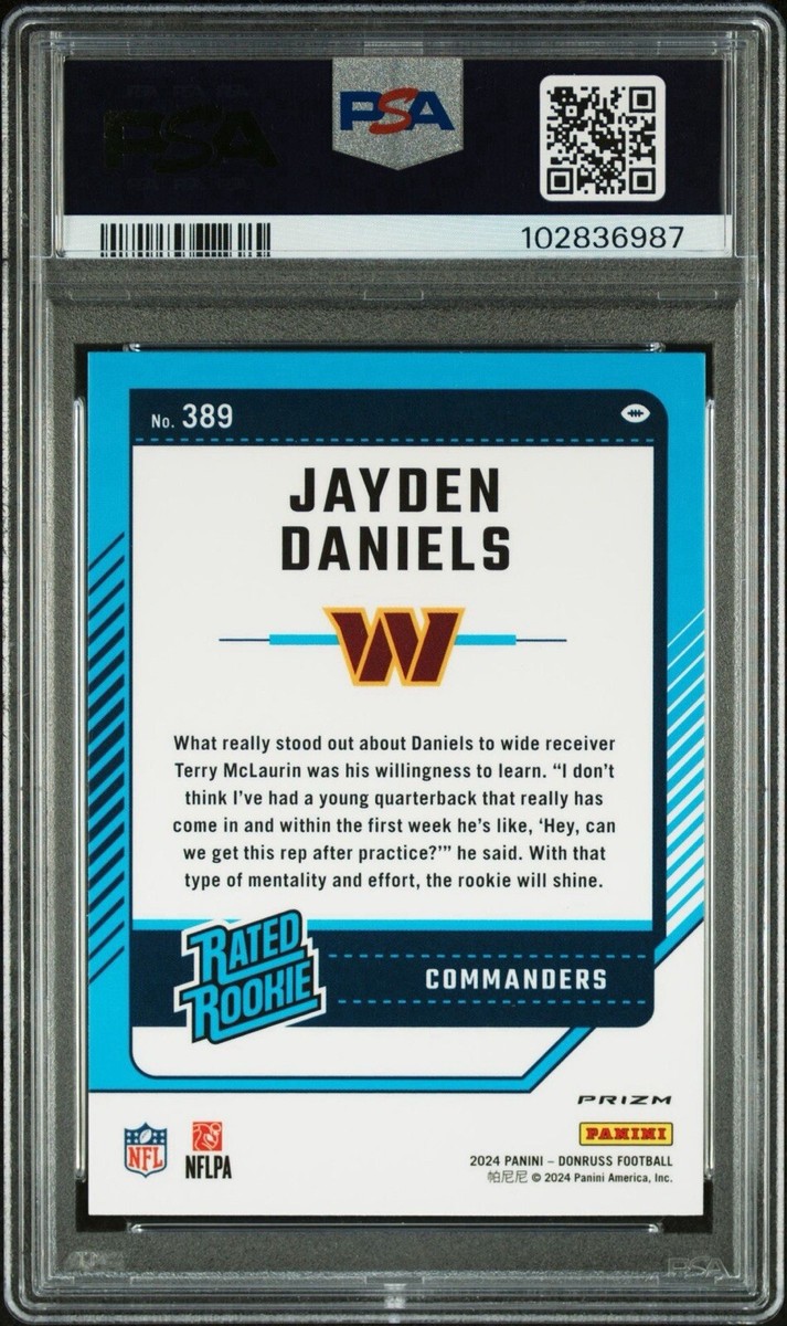 Jayden Daniels 2024 Panini Donruss Optic Preview Holo #389 Jayden Daniels 2024 Panini Donruss Optic Preview Holo #389