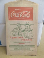 1940's COCA-COLA BAG "A GREAT DRINK WITH LUNCH"