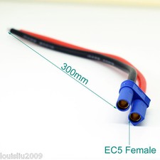 4pcs 1ft/30cm 10AWG EC5 Female Jack Battery Connector Silicone Wire DIY Cable