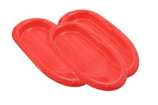 Superio 36" Red Toboggan Snow Sled for Kids, Durable Plastic Slider 3 Pack