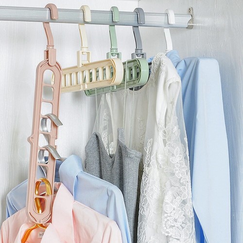 3D Folding Hanger 9 Hole Rotating Magic Closet Organizer Space Saver Saving Room - Picture 5 of 14