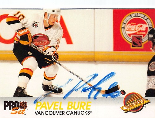 1992-93 Pro Set #192 Pavel Bure /w IP Auto