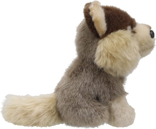 4" Wilberry Sitting Brown & Gray Mini Wolf Plush UK Import - Picture 4 of 8