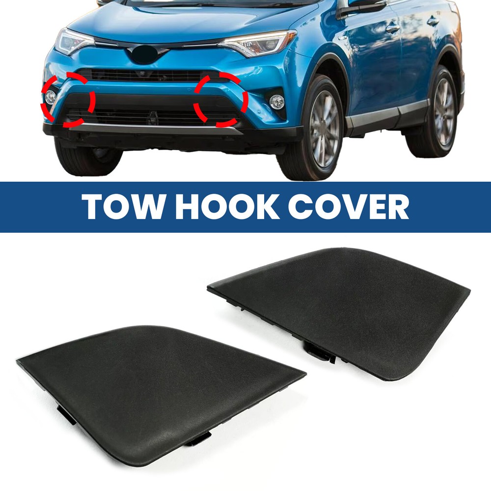 2016-2018 Toyota RAV4 Front Bumper Tow Hook Cover Pair – Left & Right
