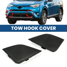 Front Bumper Tow Hook Eye Cover Cap For Toyota RAV4 2016 2017 2018 Left & Right