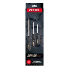 Vessel 4pc JIS Screwdriver Set Armor Grip 550APH4PBU Like Phillips Drive